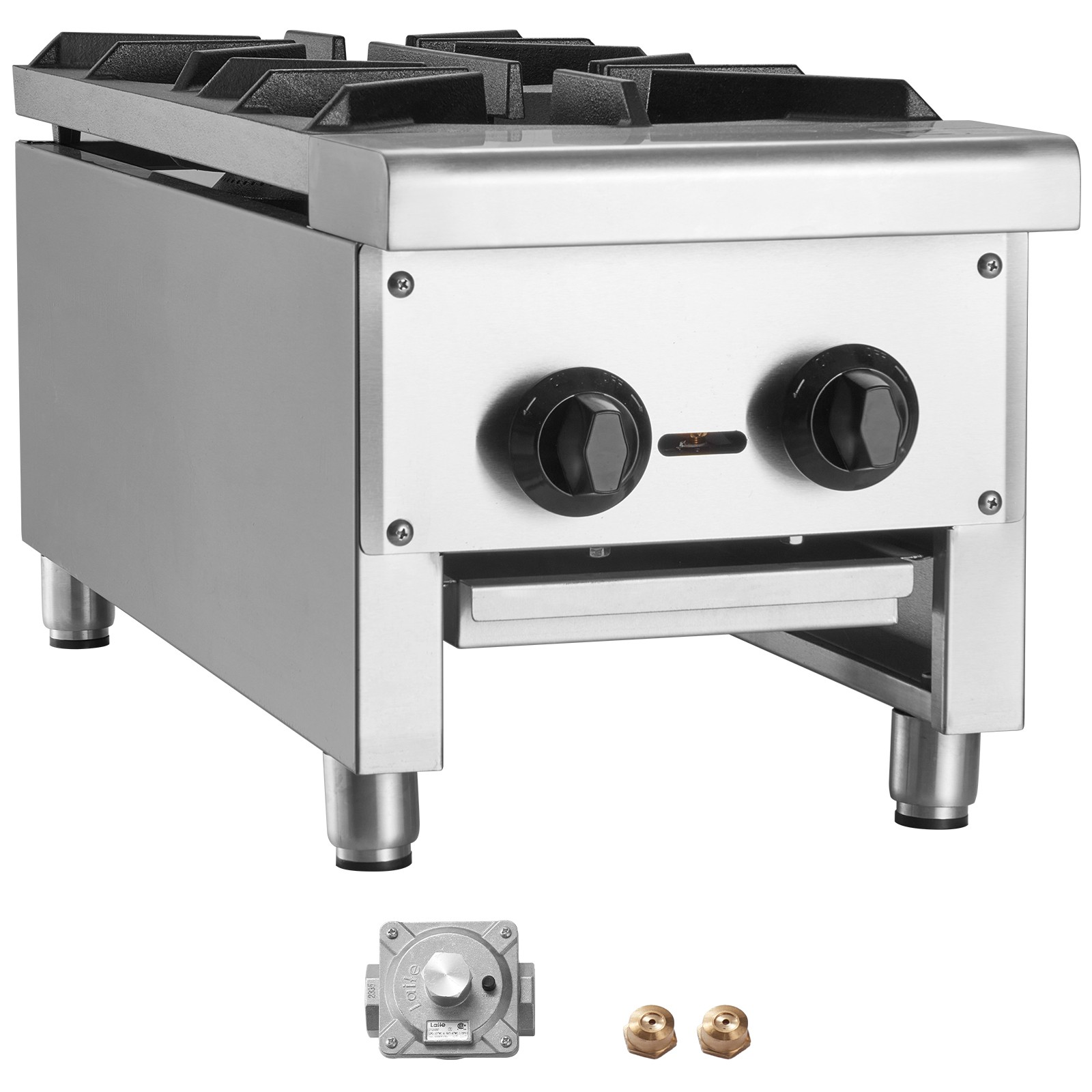Uimoso Commercial Gas Stove with 2 Burners for Countertop Cooking in Kitchens