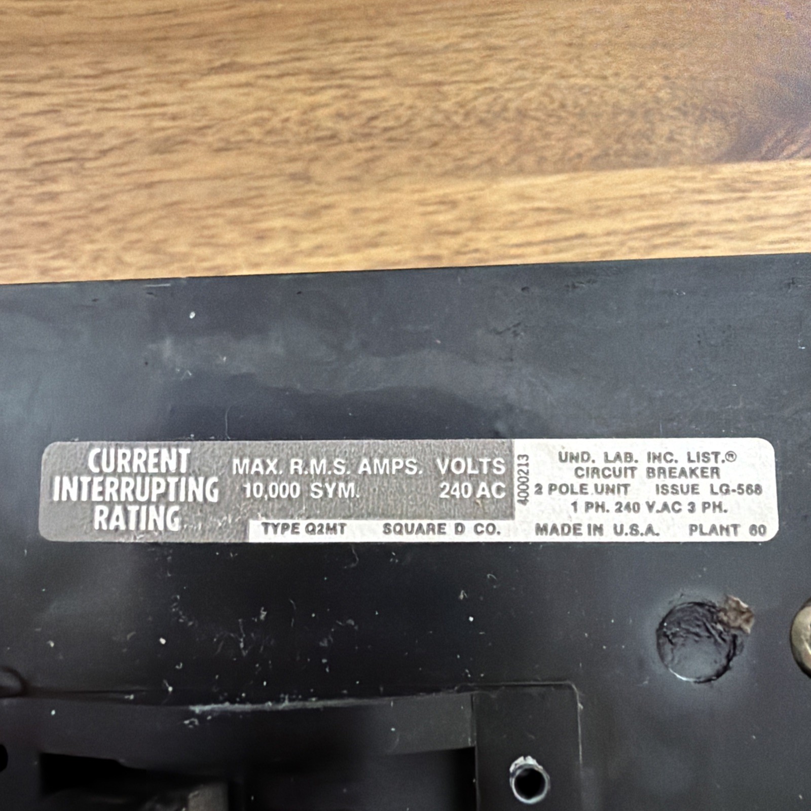 Square D Q2M-2200-MT 200 Amp 2 Pole Circuit Breaker 200A 2P 240VAC Main