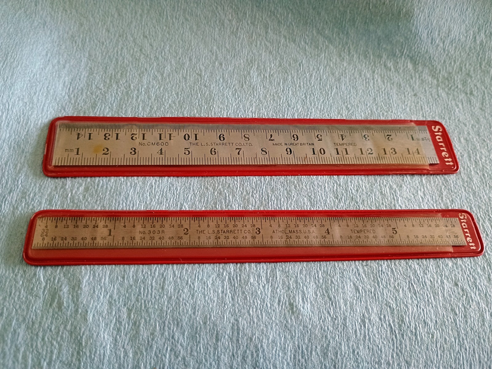Starrett 6 in Rigid Rules Stainless Steel Inch/Metric CM600 303R With Sleeves