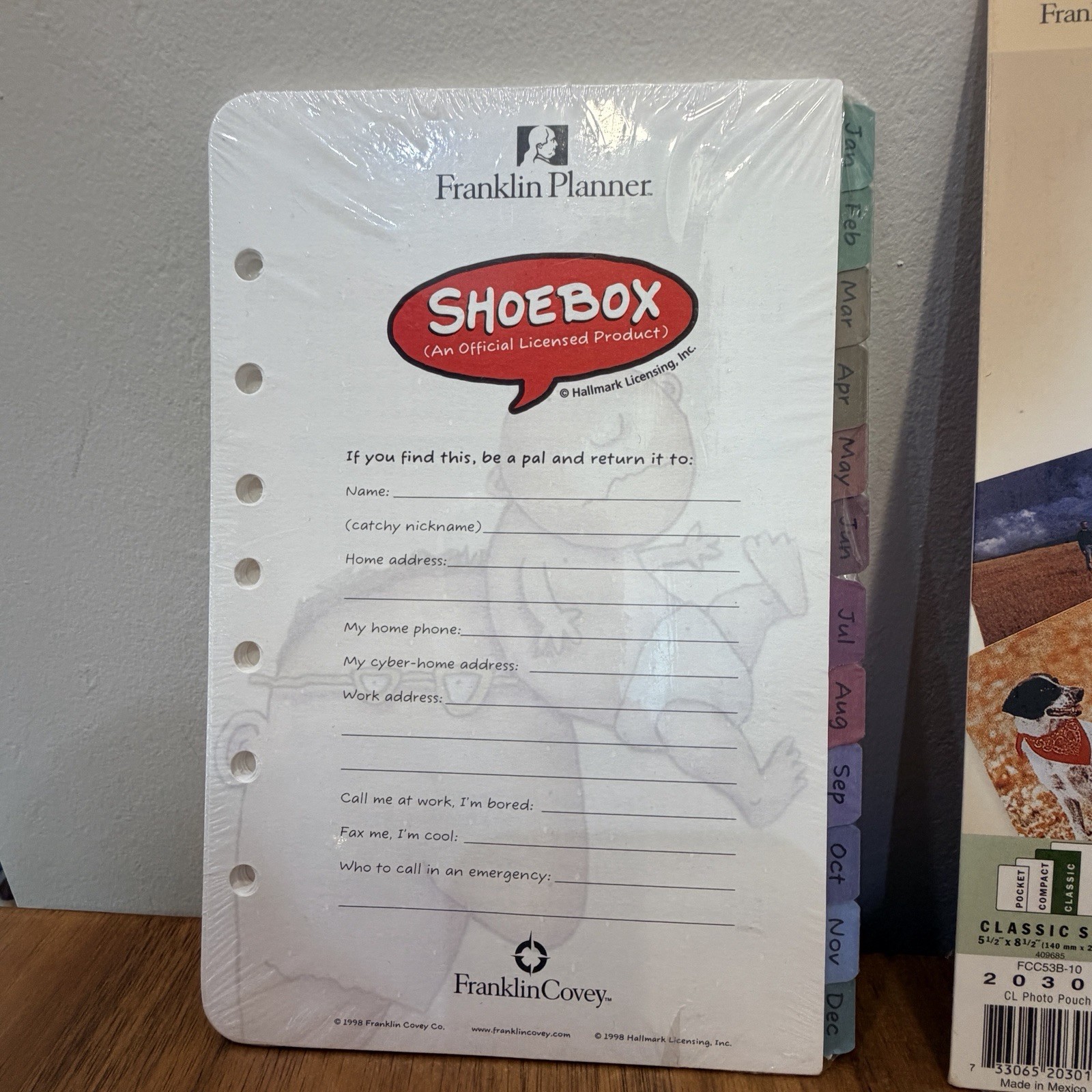 Vtg 90s Franklin Planner/Hallmark Shoebox Refill Sealed Inserts Classic Size NOS