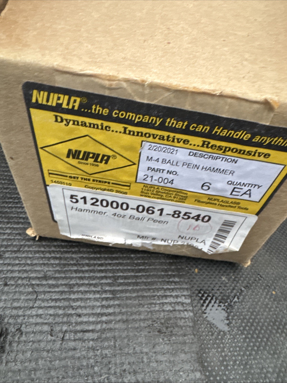 Rare Nupla Tools USA M-4 M4 4 Ounce Ball Peen Hammer Fiberglass Nos