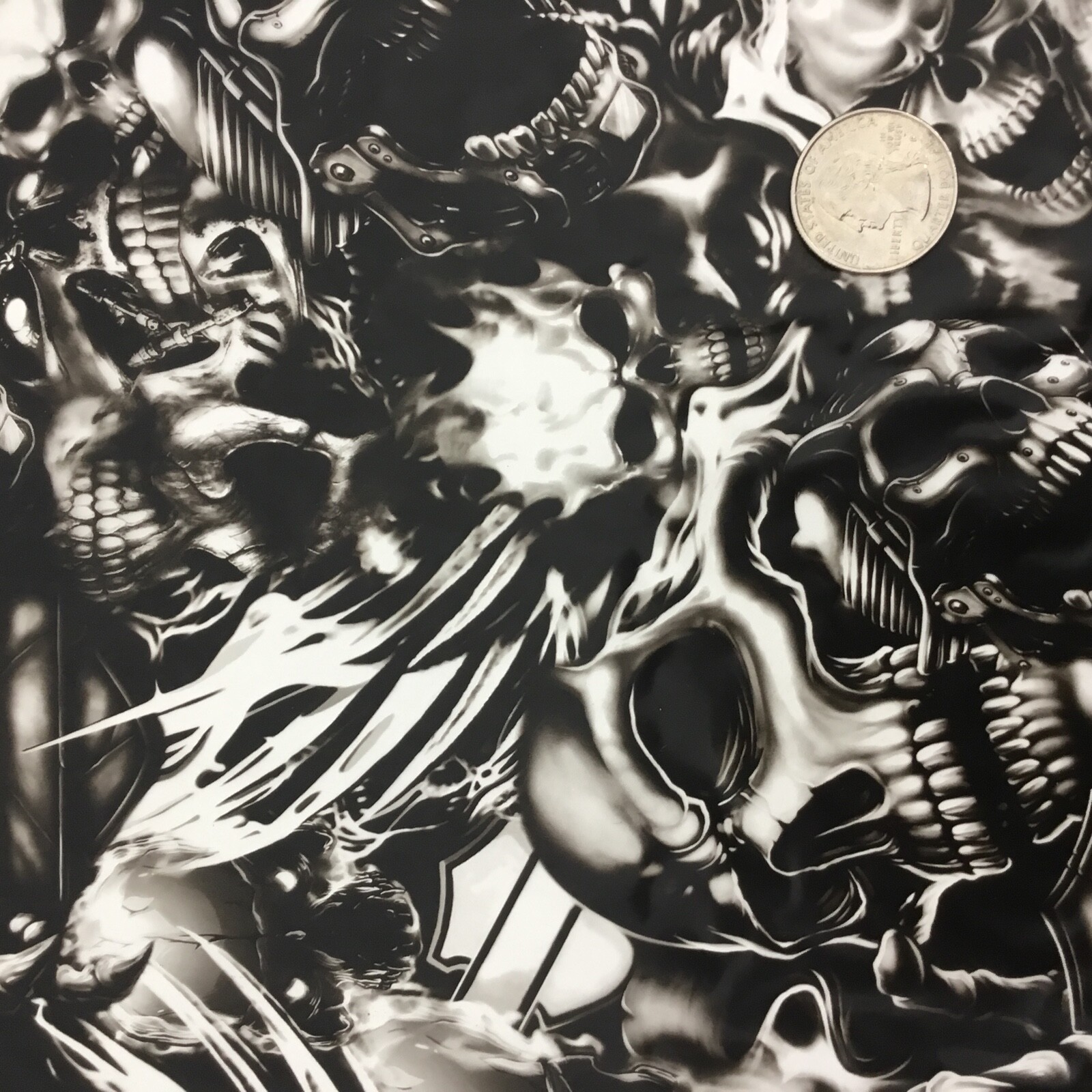 HYDROGRAPHIC FILM Skulls ghost rider Harley 7′ x 20″ hydro dipping DIP APE