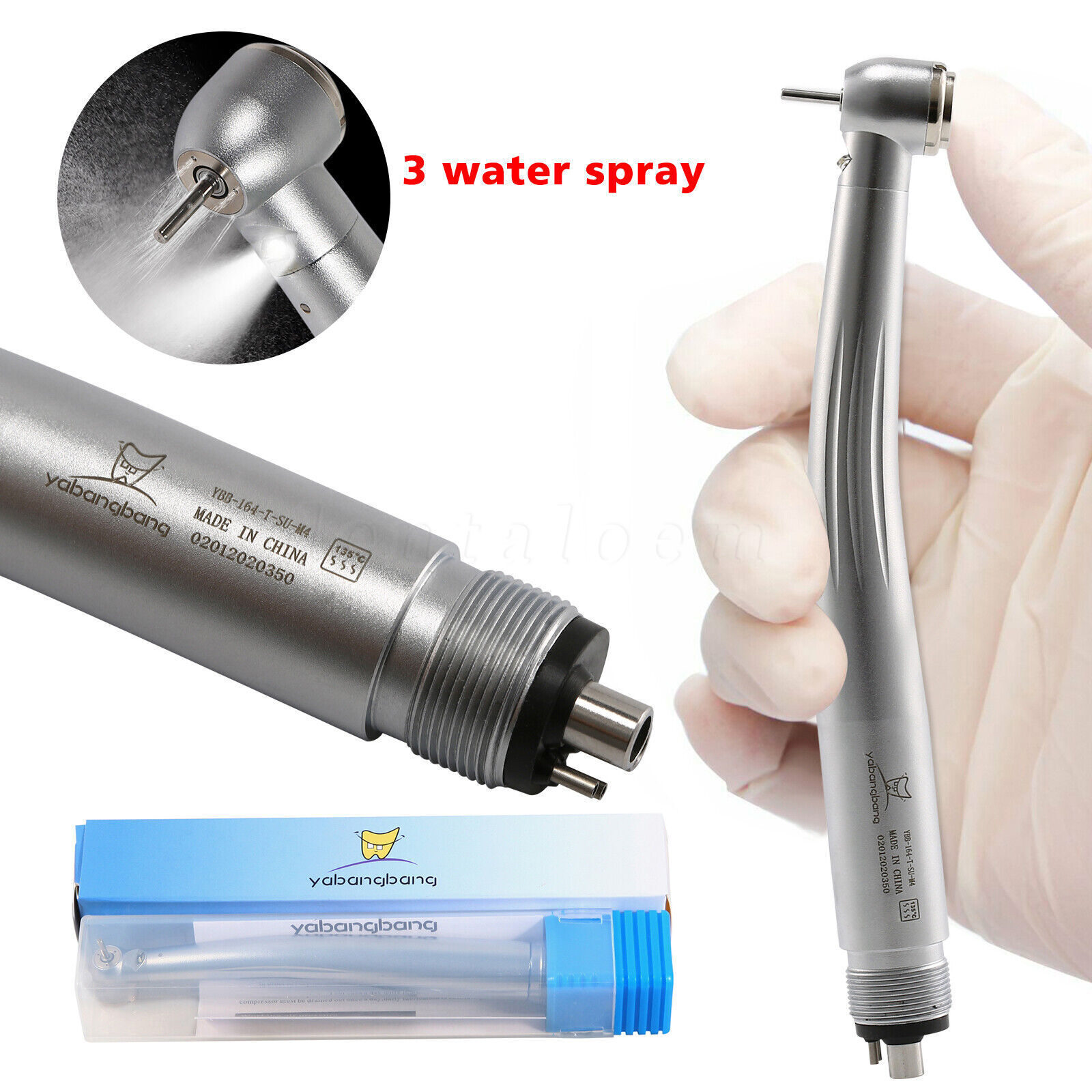 Dental E-generator LED High Speed Torque Head 3 Spray Handpiece 4Hole