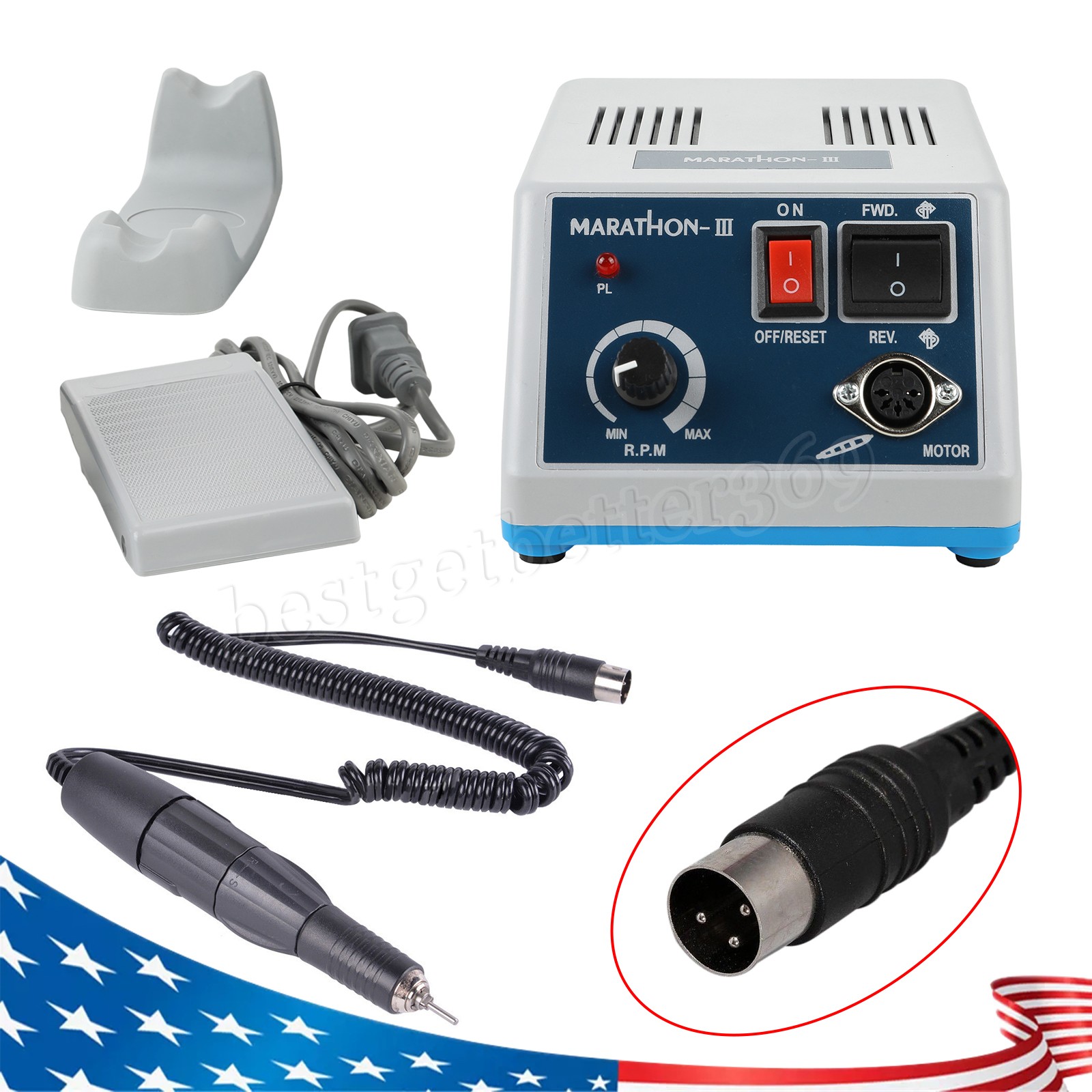 Dental Lab Marathon Electric Micromotor Polishing Unit + 35K rpm Motor Handpiece