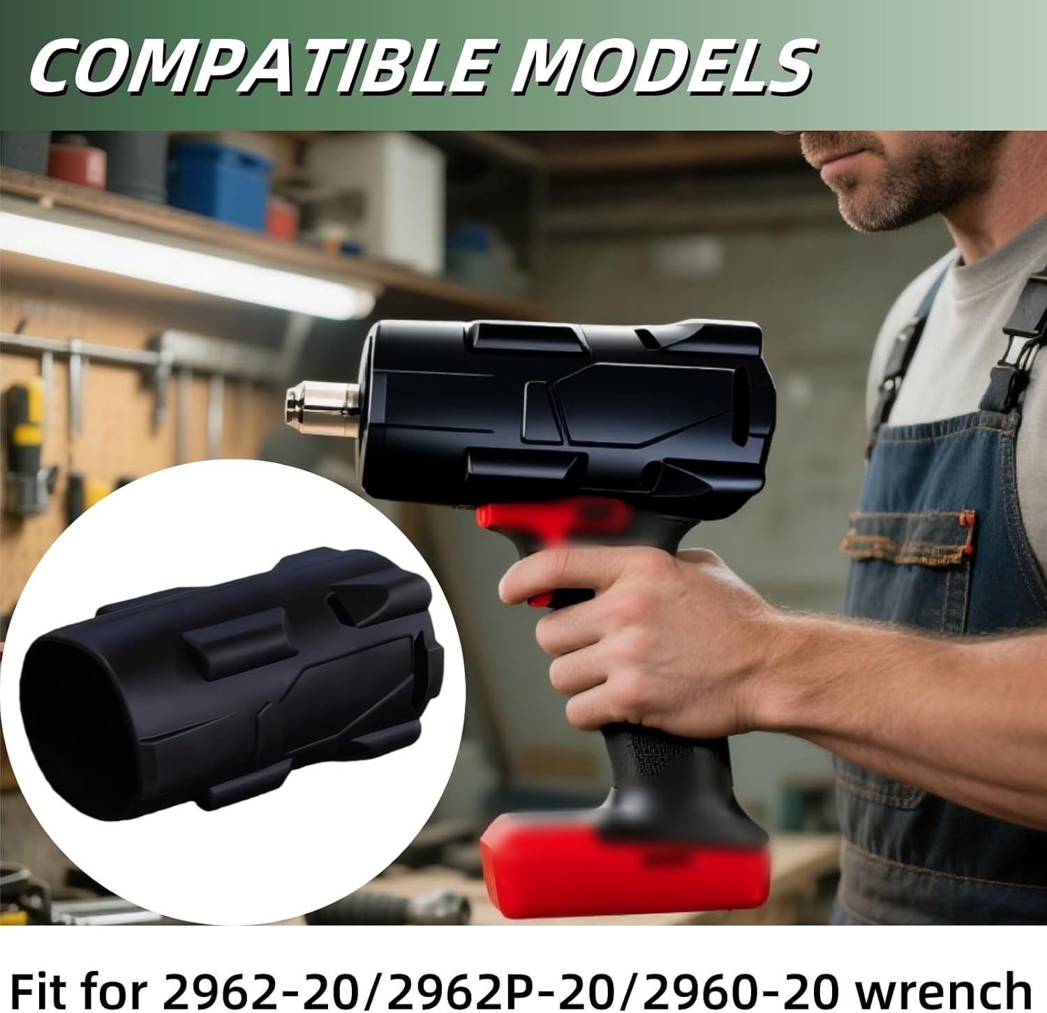 Durable Rubber Protective Boot for Mid-Torque Impact Wrench 2960-20, 2962-20