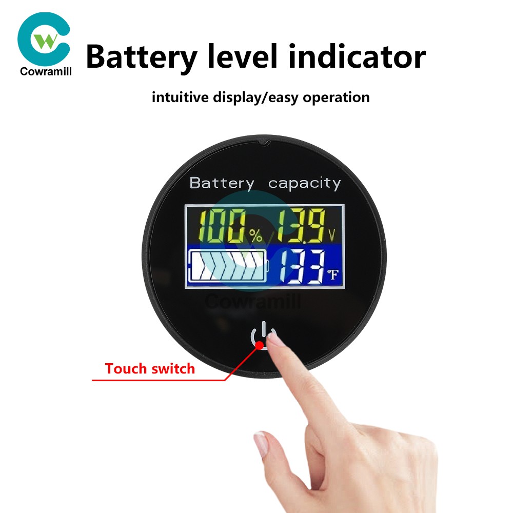 LCD Digital Battery Level Indicator Voltage Power Percentage Temperature Display