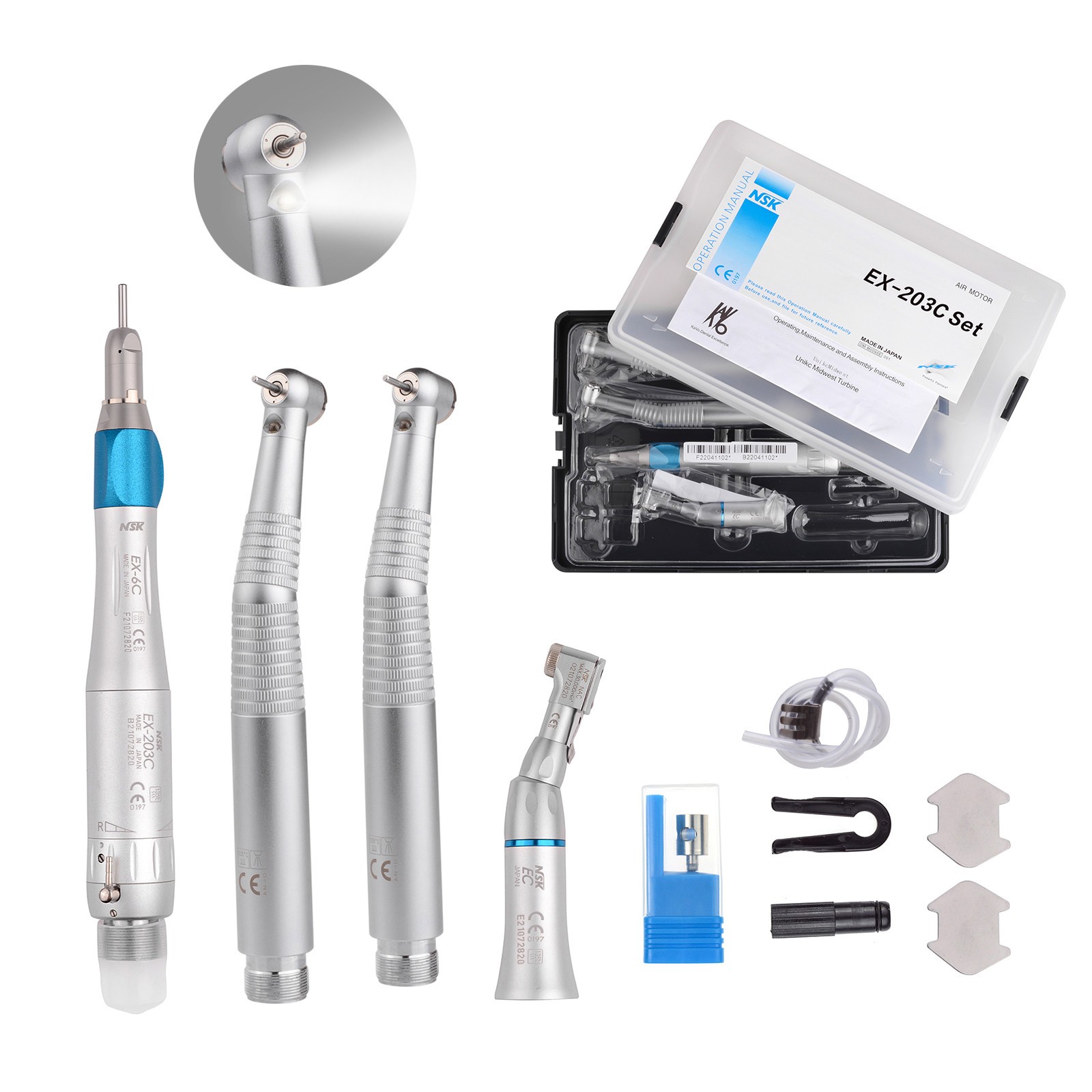 2 Kavo LED High Speed Handpieces + 1 NSK Low Speed Handpiece Kit 2 Hole US STOCK