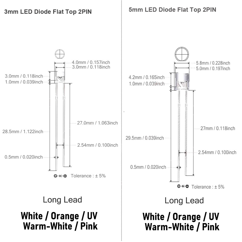 3mm 5mm Flat Top LED light-emitting diode UV Purple 395nm DIY Light Bulb