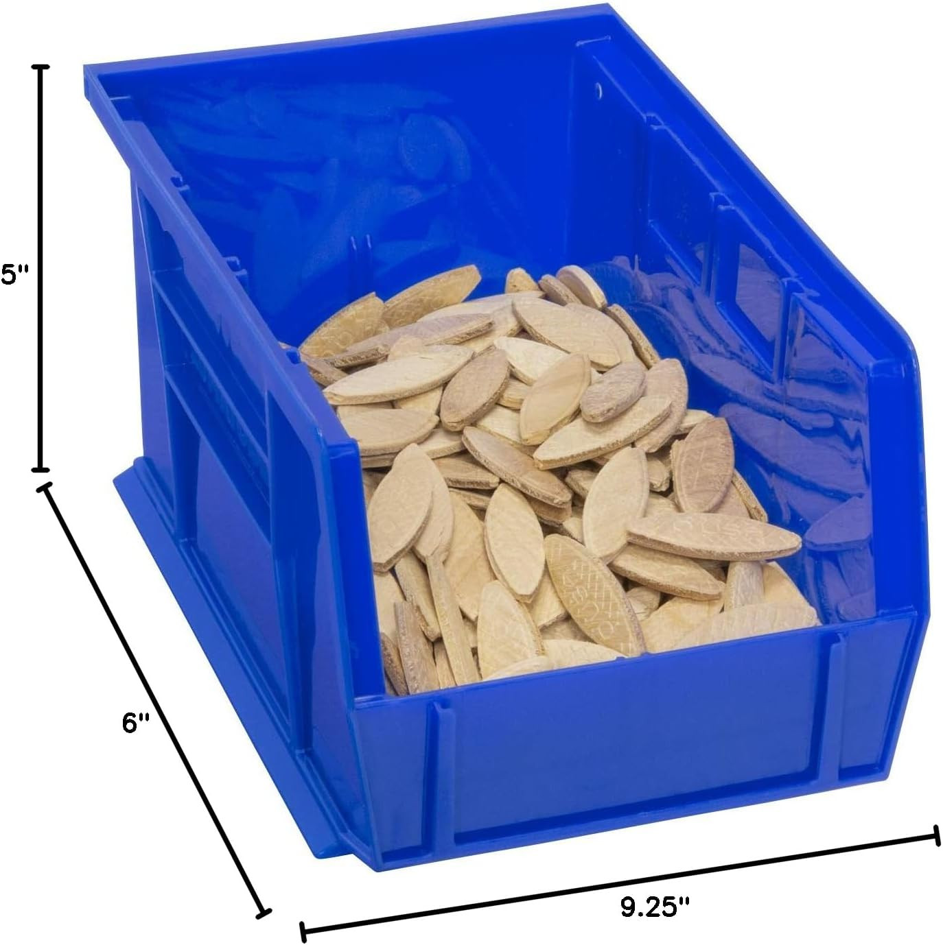 Space-Saving Stackable Plastic Storage Bins – 12-Pack, Blue, 9″x6″x5