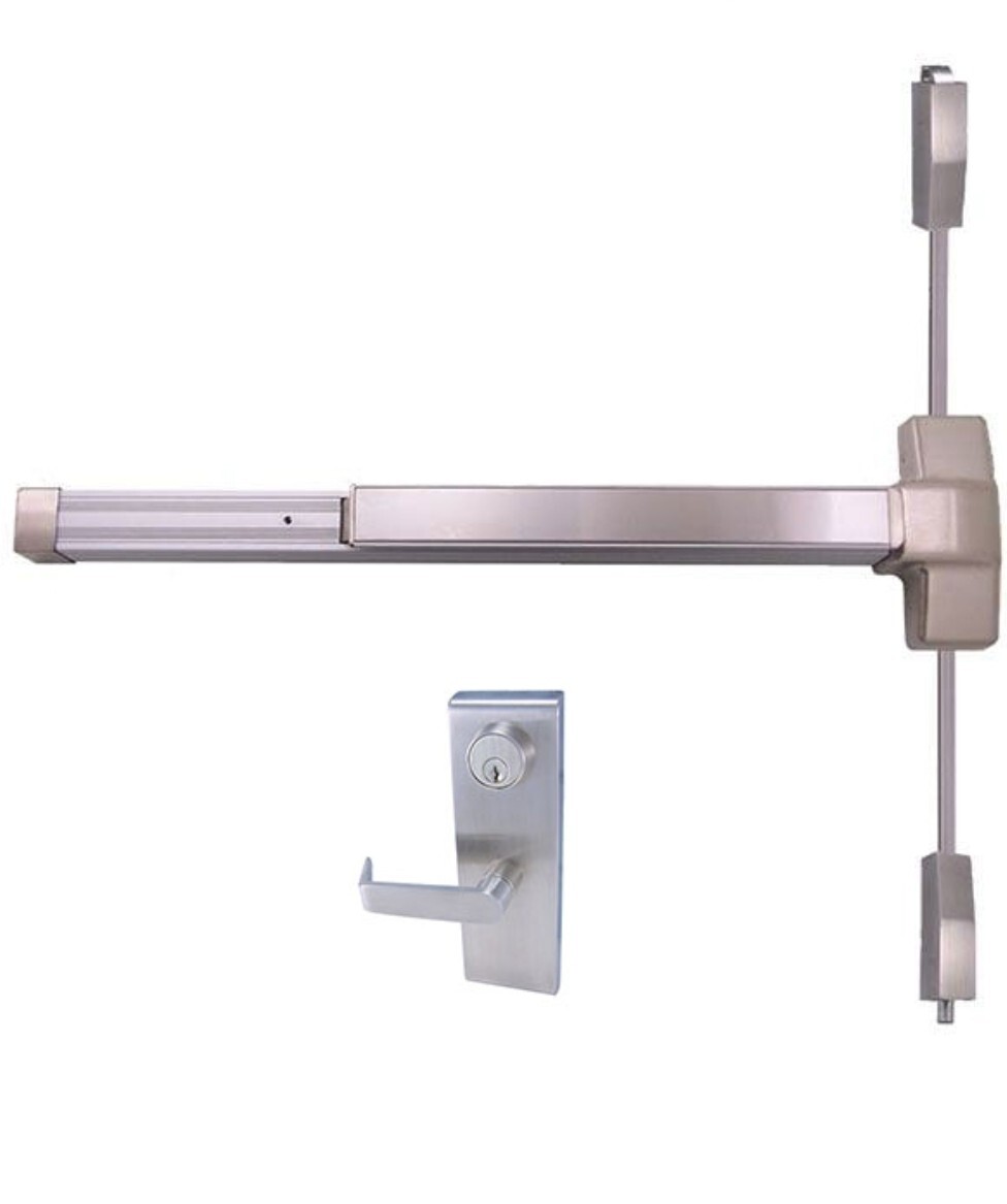 Design Hardware F1000V And LE-08 ENTRY 33” US32D Surface Vertical Rod Stainless