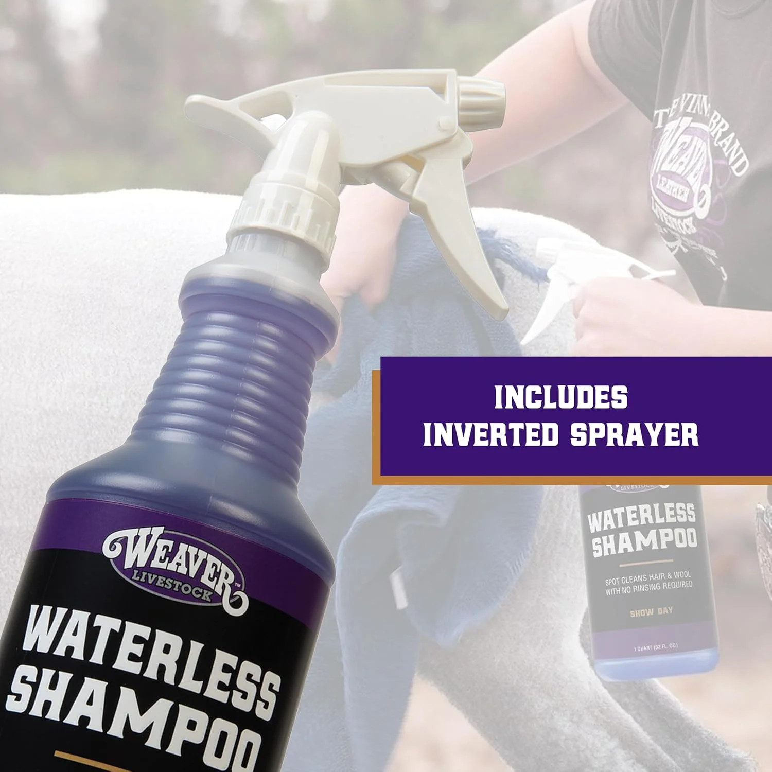 Weaver Livestock Waterless Shampoo, (1-Quart), No Rinse Wash and Shine Cleanser