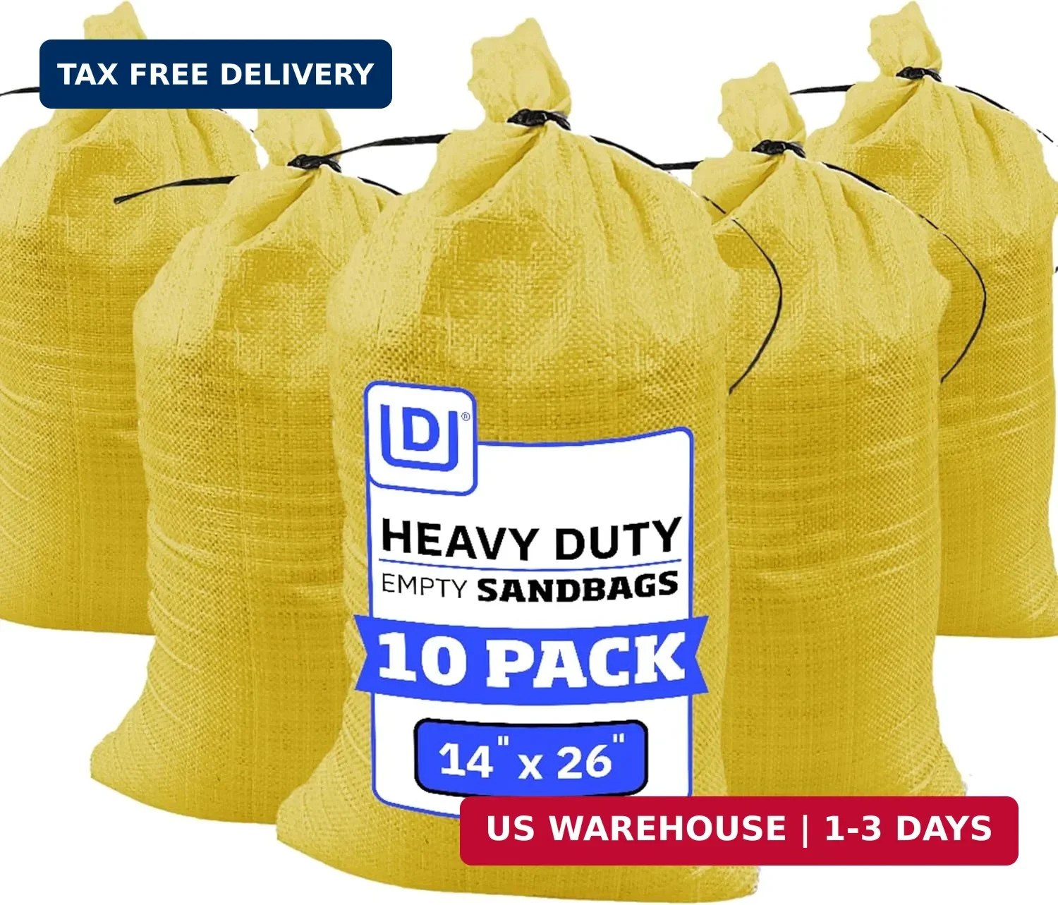DURASACK Heavy Duty Sand Bags with Tie Strings Empty Woven Polypropylene Sand-Ba