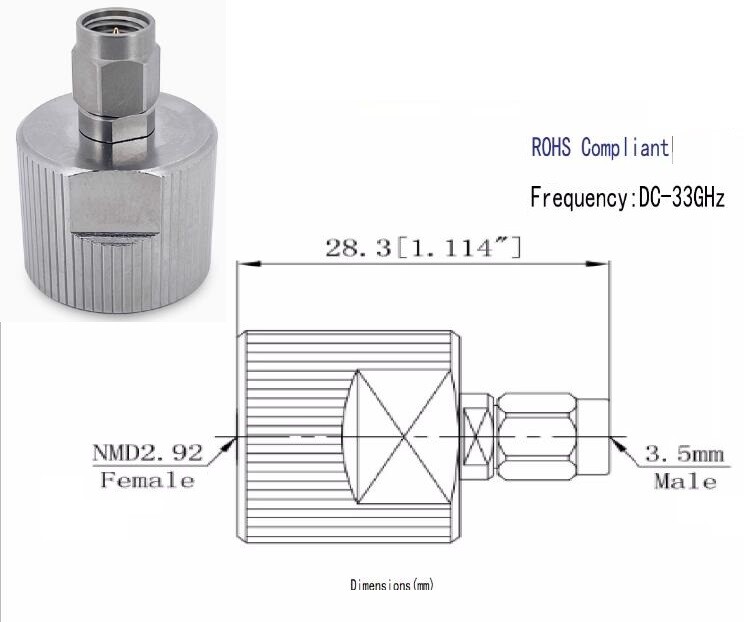 NMD2.92mm – 3.5mm Millimeter Wave Adaptor Adapter for Network Analyzer Connector