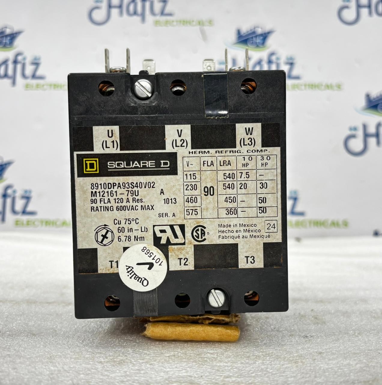 SQUARE D 8910DPA93S40V02 MAGNETIC CONTACTOR 120VAC 90 FLA 120A FREE FAST SHIPP
