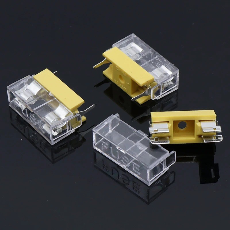 ELECAPITAL 10pcs PCB Fuse Holder 5x20mm Panel Mount 250V Transparent Cover