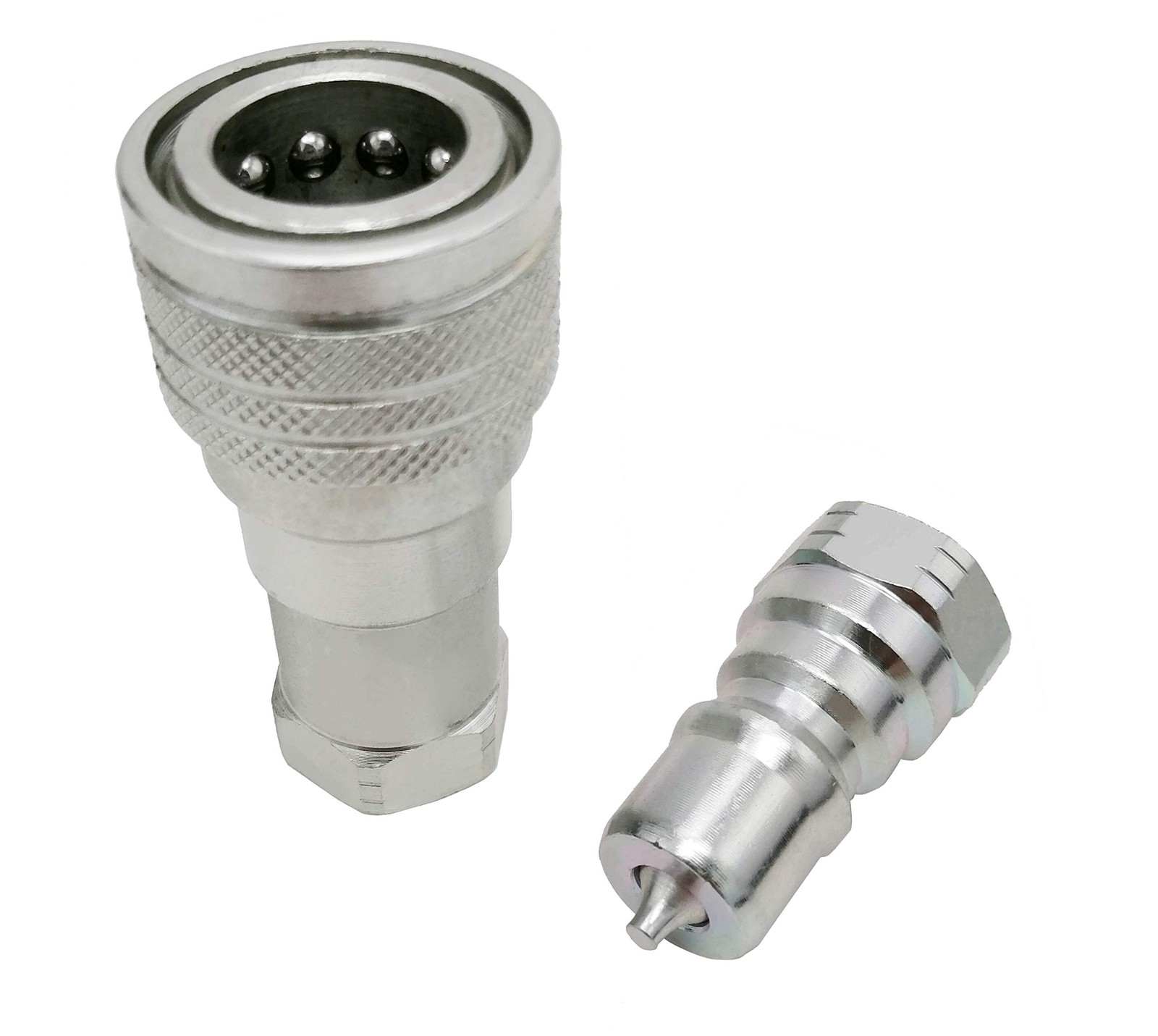 ISO 7241-B 1/4 Inch NPT Quick Disconnect Hydraulic Coupler/Coupling (2 Set)
