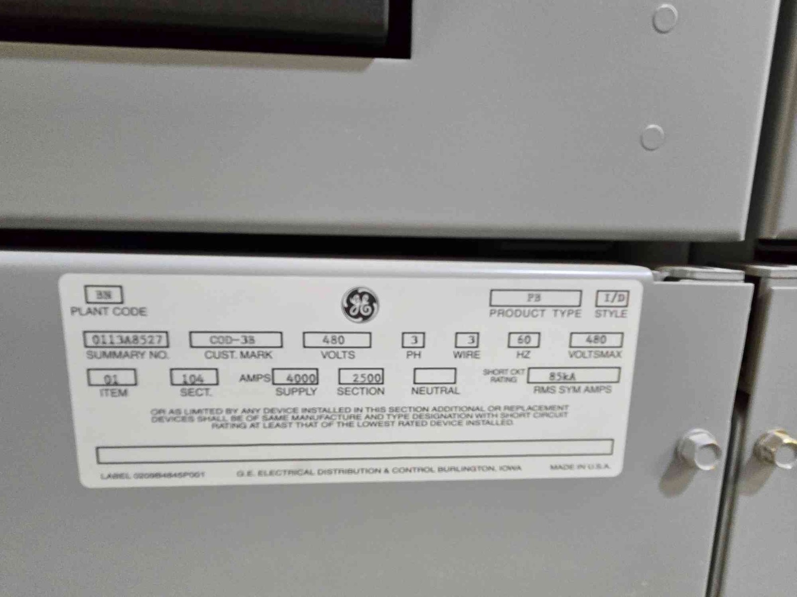 4000A GE Power Break II Switchgear Dual SSD 4000A Main & 14 SHF 800A Sub Feeds