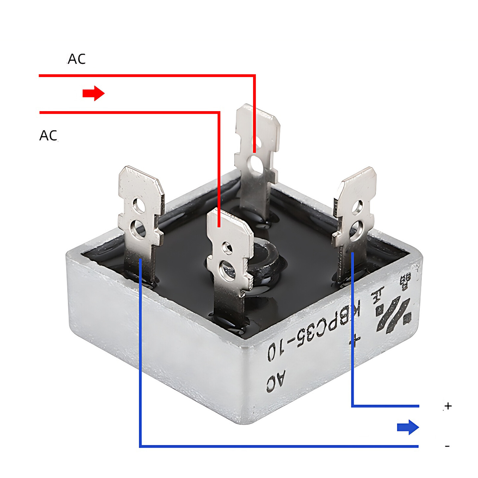10/15/20/25/35/50A 1000V Metal Case Single Phases Diode Bridge Rectifier KBPC