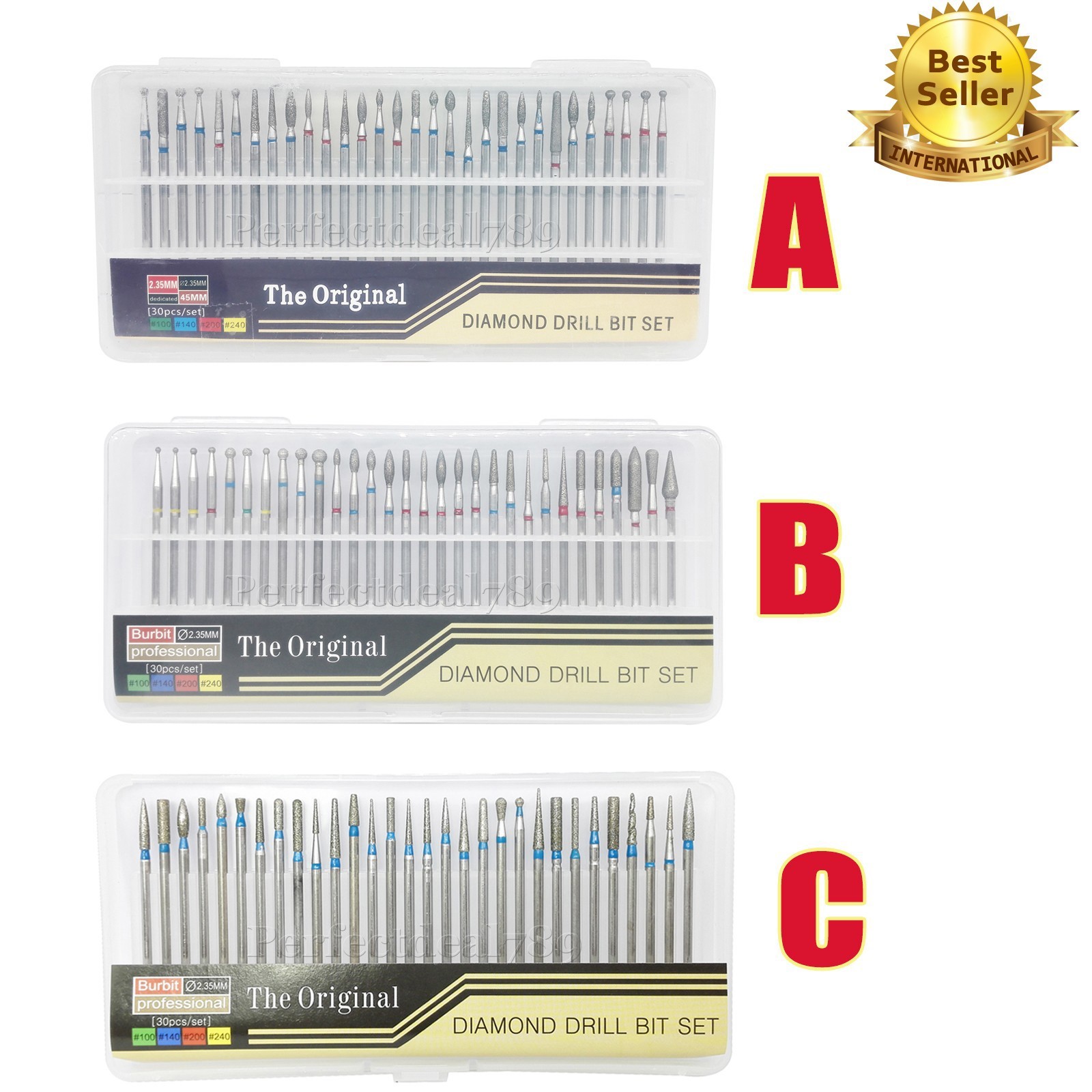 NSK Style Dental Low Speed Handpiece Straight Nose / Original Diamond Bur 2.35mm