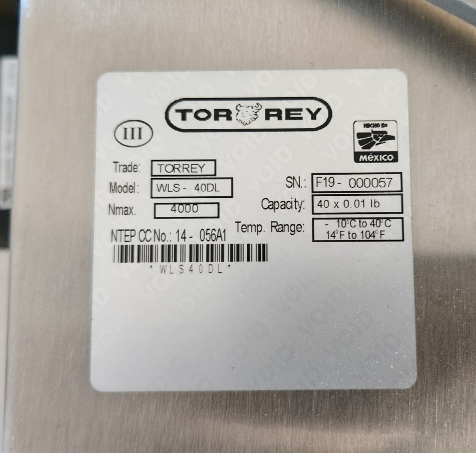Tor Rey WLS-40L 40 lb. WiFi Thermal Label Printing Scale, Legal for Trade