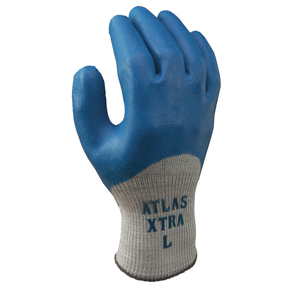 SHOWA 305S-07 Coated Gloves,Blue/Gray,S,PR 468G28