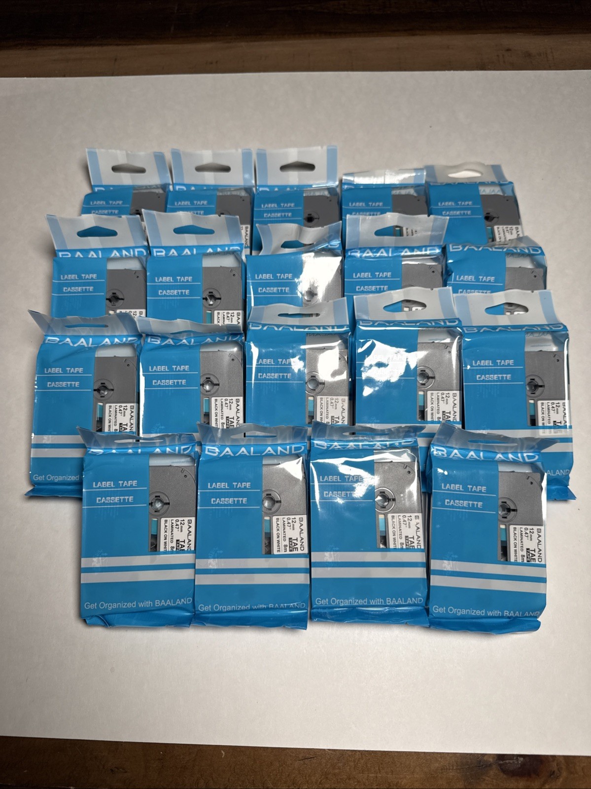 BAALAND 19PK Black/White Label Tape Replacement Brother PTouch 12mm .47″ Pt-D600