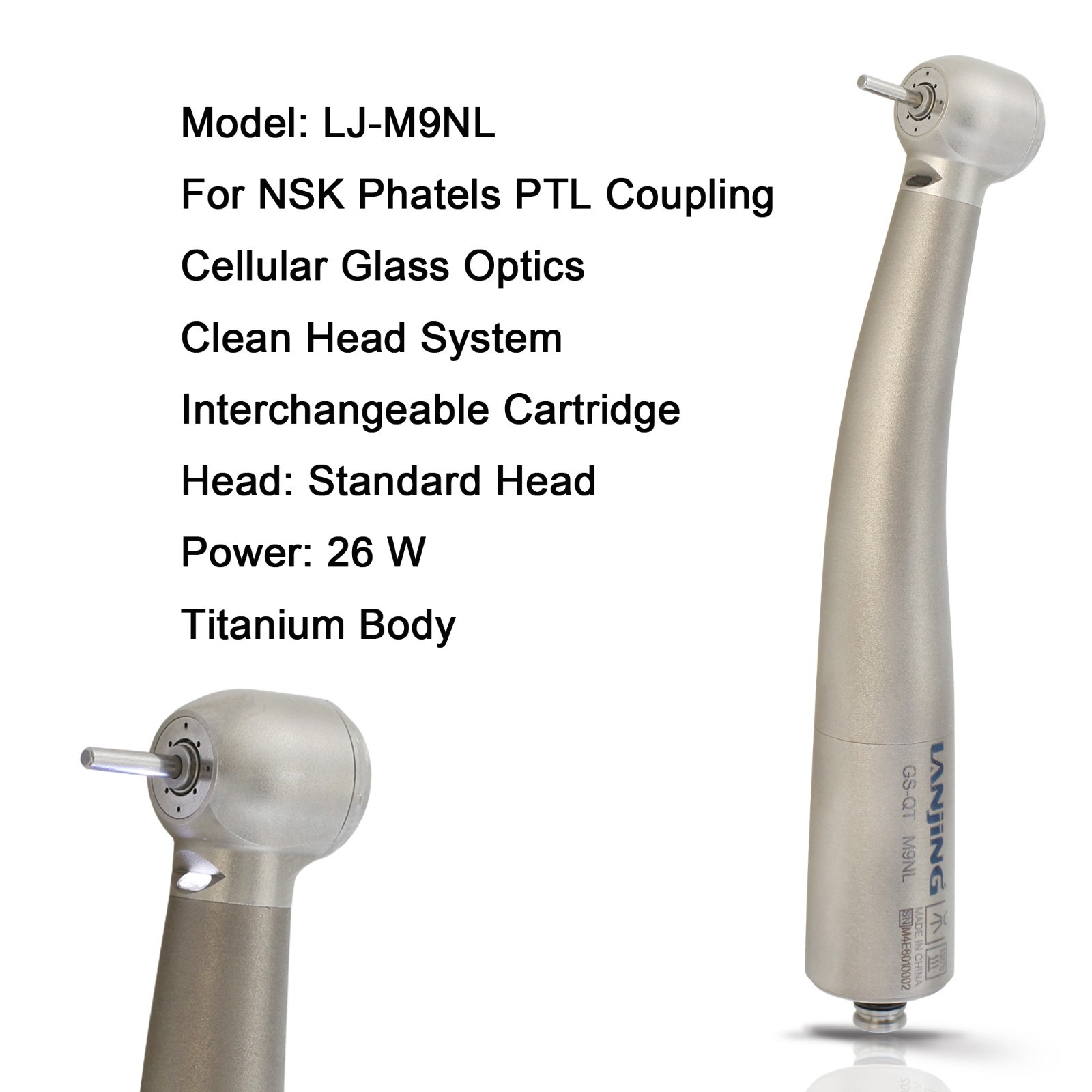 BEING Dental Turbine High Speed Fiber Optic Handpiece NSK Coupler 4 Hole 6 Pin