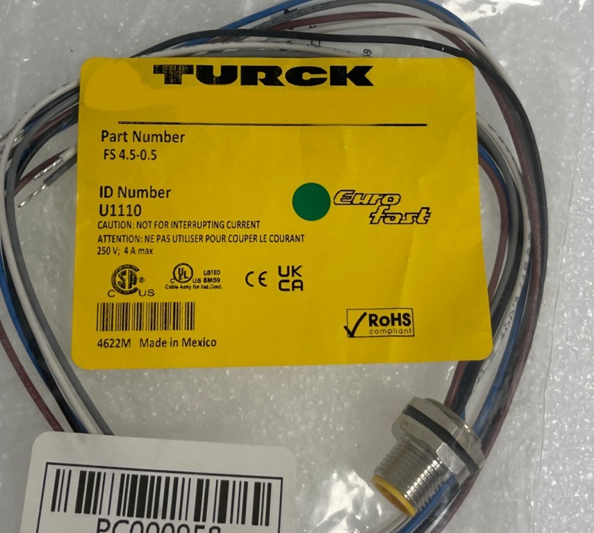 Turck FS 4.5-0.5 Actuator and Sensor Receptacle, 5-Pin, PG9, 0.5