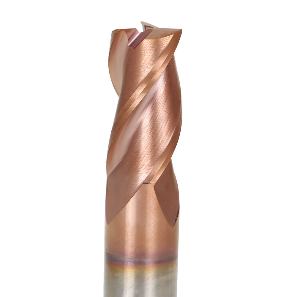 1/2″ 3 Flute 37° Helix Carbide End Mill For Aluminum – Square End – ZRN Coated
