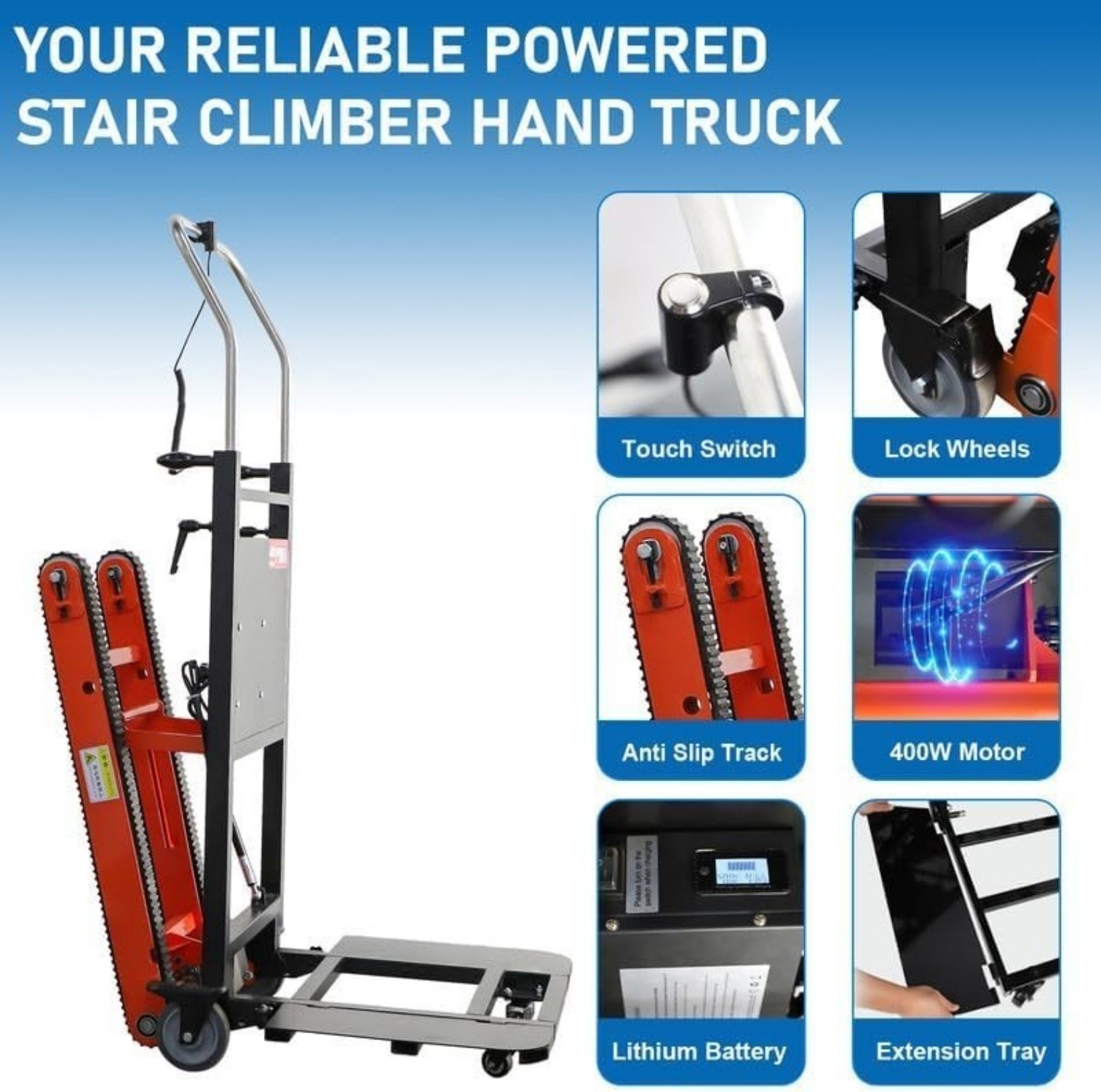 Electric Stair Climber Heavy Duty Crawler Stair Climbing Cart Moving Furniture