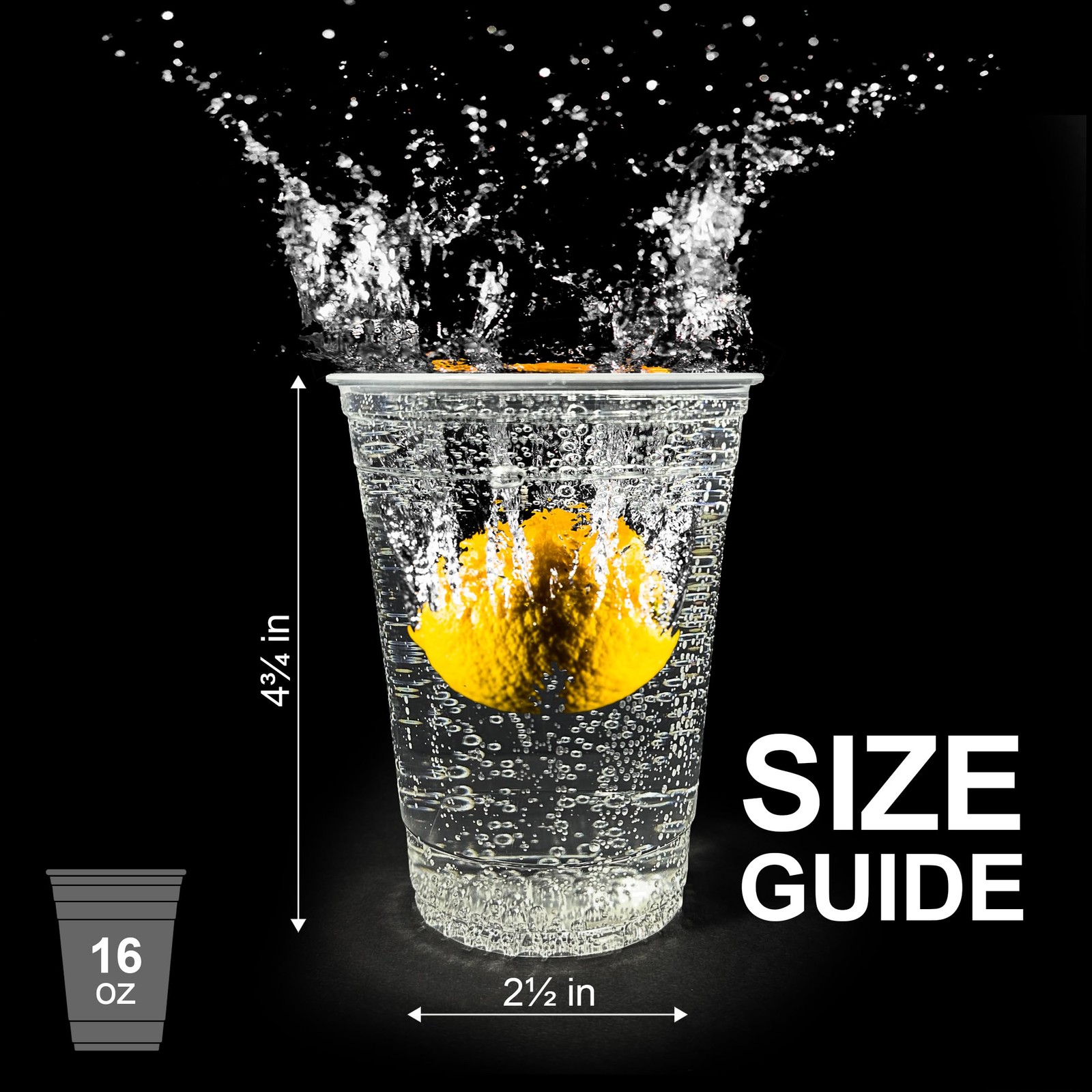 PAMI Clear Plastic Party Cups [Pack of 50] – 16oz Disposable Drinking Glasses…