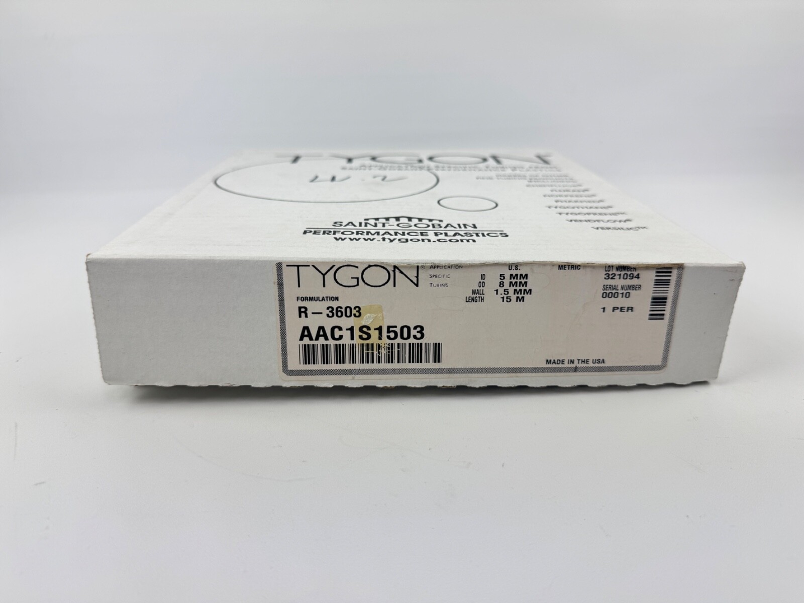 Tygon R-3603 AAC1S1503 Tubing 5mm Inner Diameter, 8mm Outer Diameter, 15m