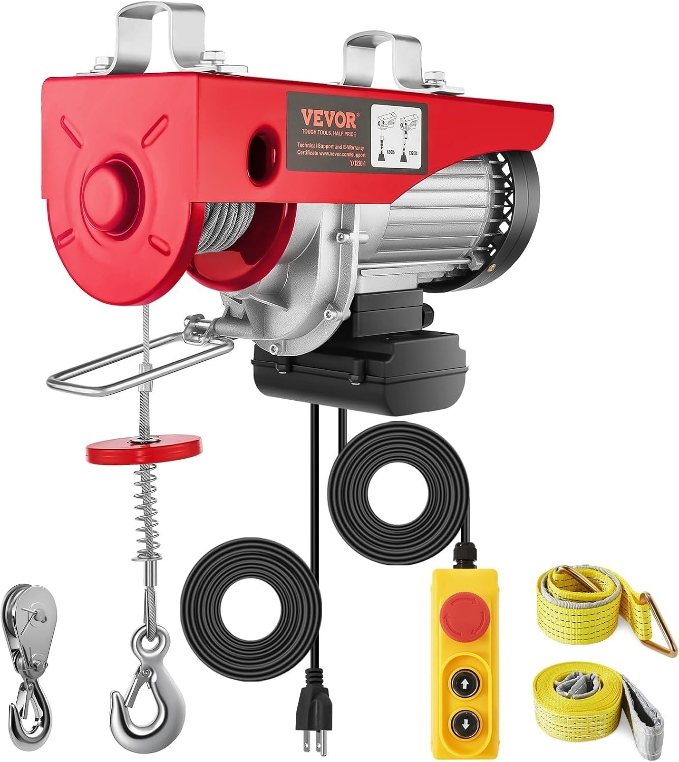 with Remote Control, 1320LBS Electric Winch, 110V with 14ft Wired Control for…