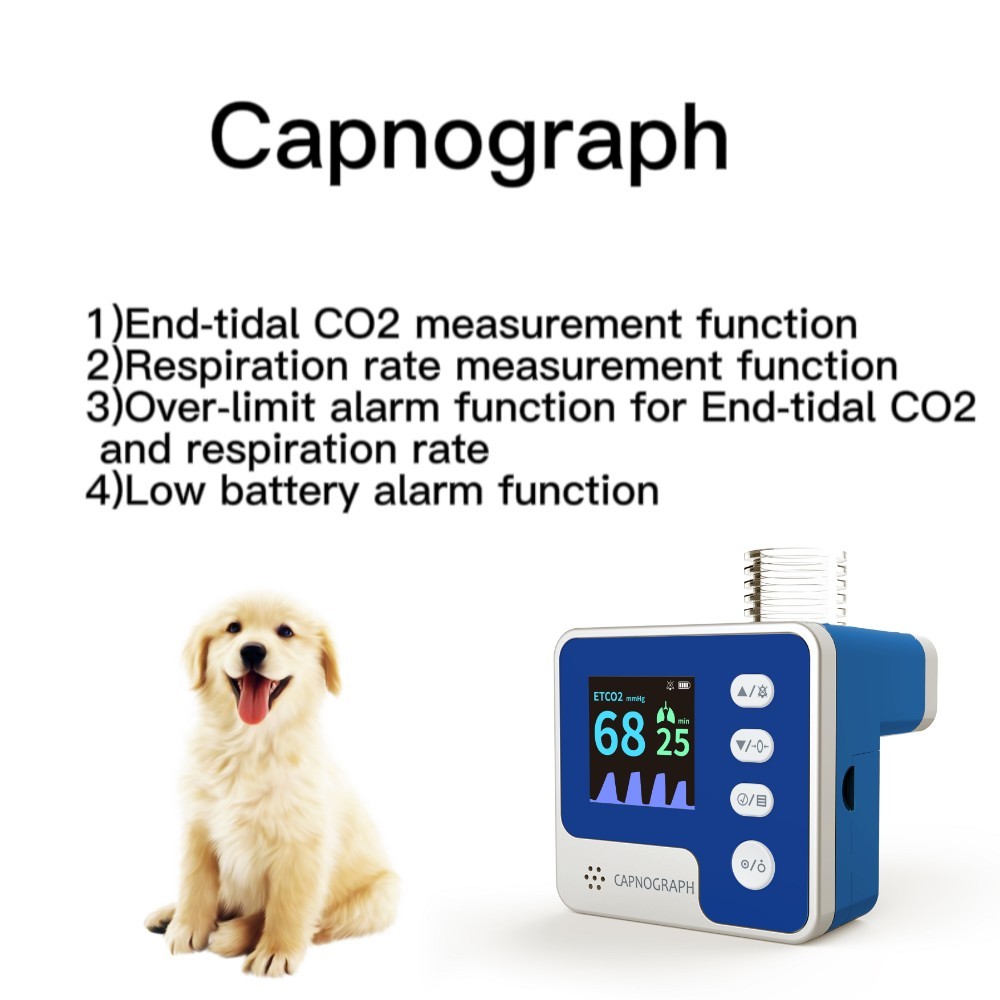 CA10M Mainstream End-tidal Capnograph ETCO2 Respiration Alarm Monitor Vet use