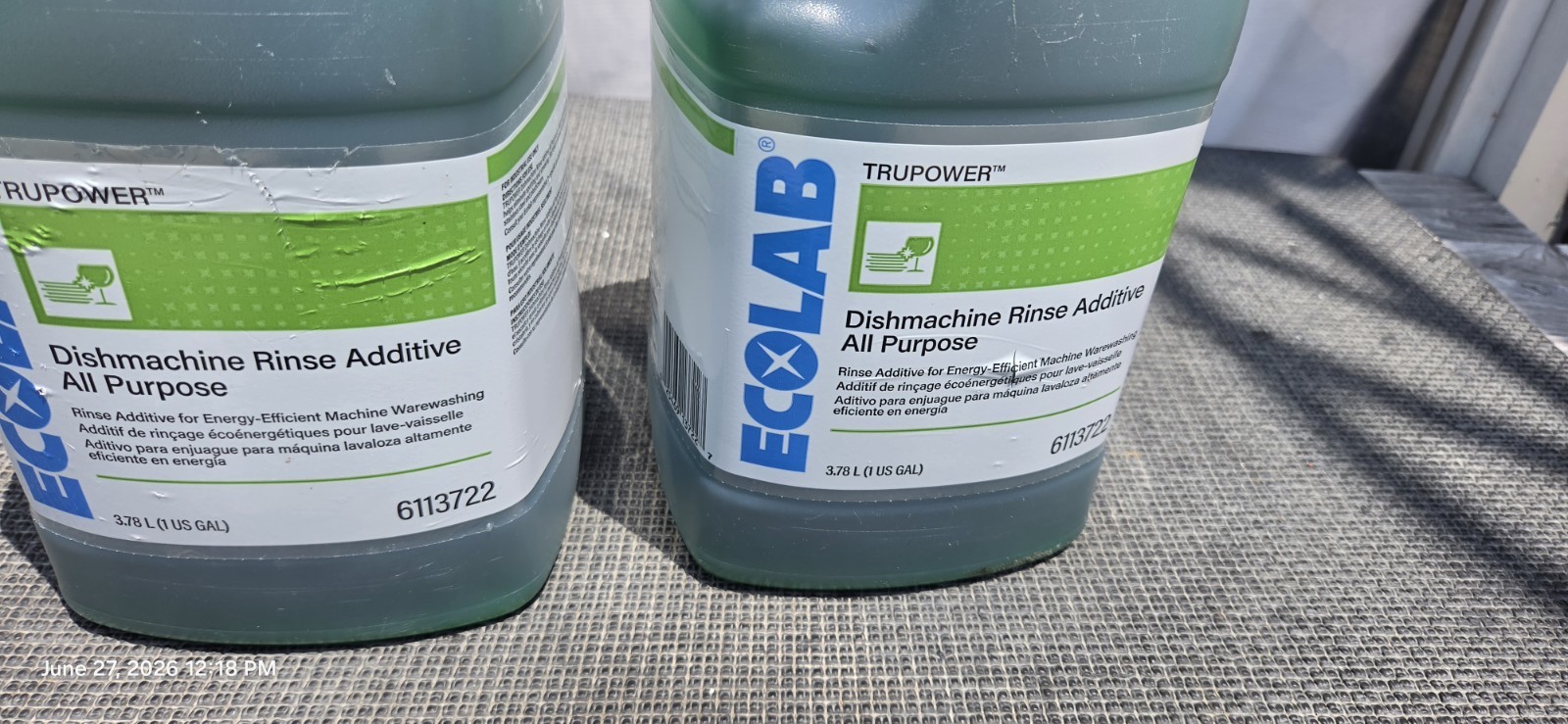 ECOLAB 6113722 Trupower All Purpose Dishmachine Rince Additive 2 Gallons