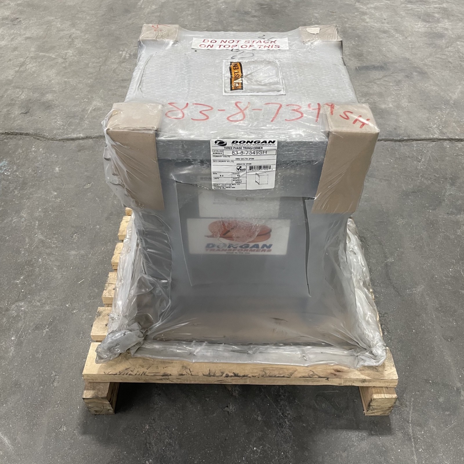 Dongan 8 kVA Transformer 480V to 400/415Y – 3 Phase 83-8-7349SH