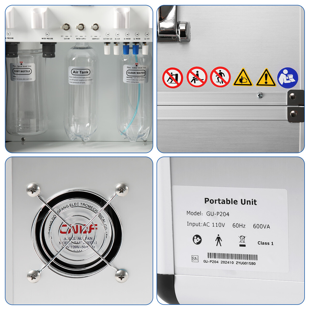 Unidad De Entrega Dental Móvil Portátil Cart Cart Air Compressor Móvil Turbina