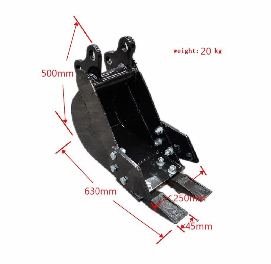 250mm 9.8inch Narrow Trenching Buckets for 2-3.5 Tons Excavator Attachment