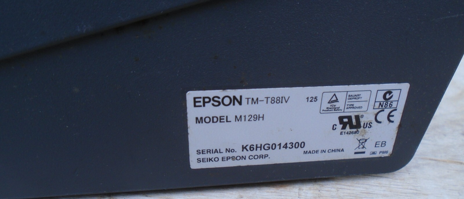 Micros Epson M129H TM-T88IV Thermal POS Receipt Printer Serial / FREE SHIP
