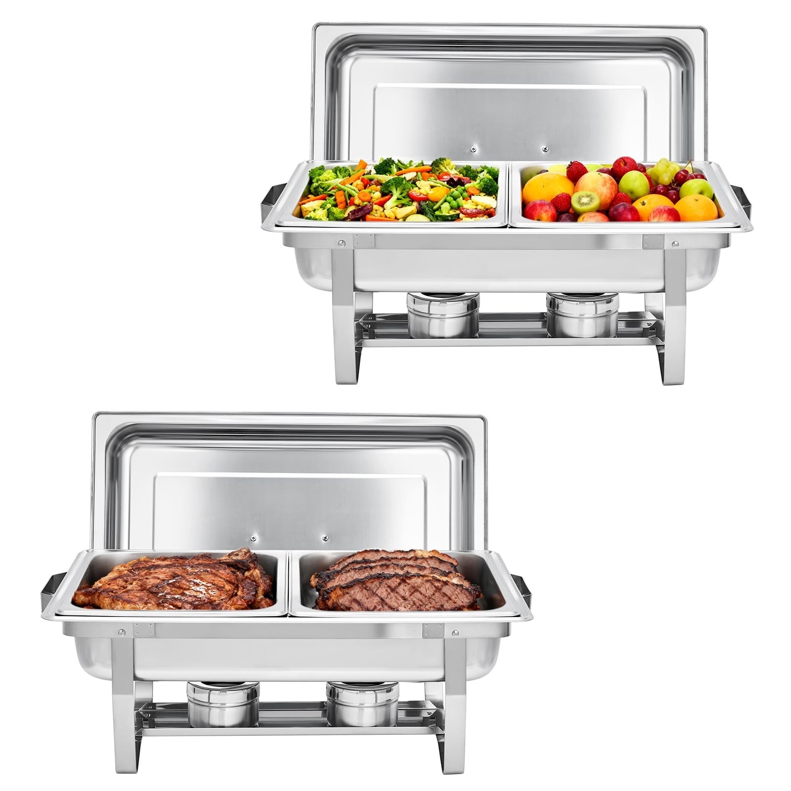 2/4/6X 8Qt Chafing Dish Buffet Set 316 Stainless Steel Chafer for Catering