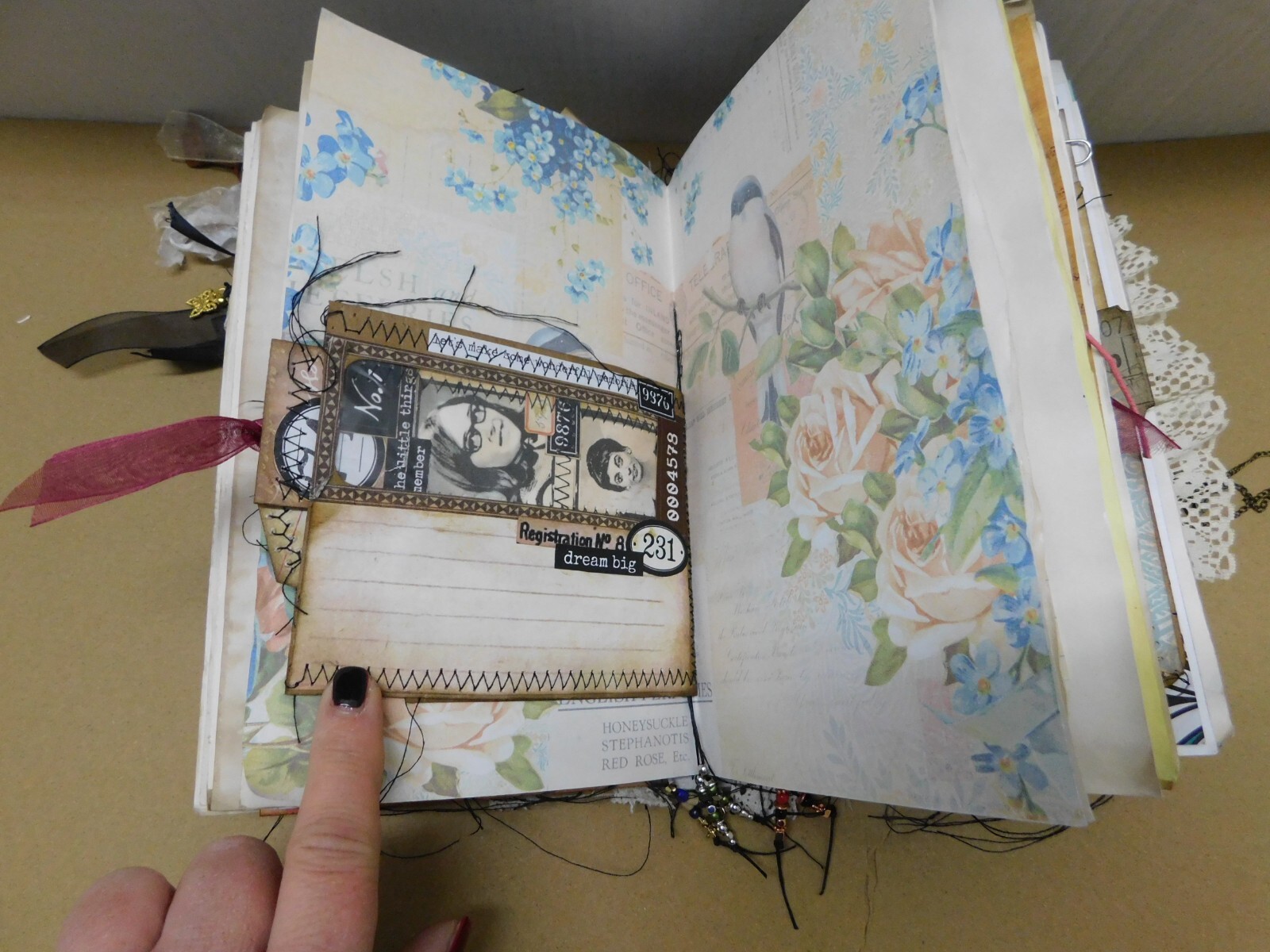 Junk Journal Handmade Chunky Vintage Style Handmade Hardcover /Ephemera Biege