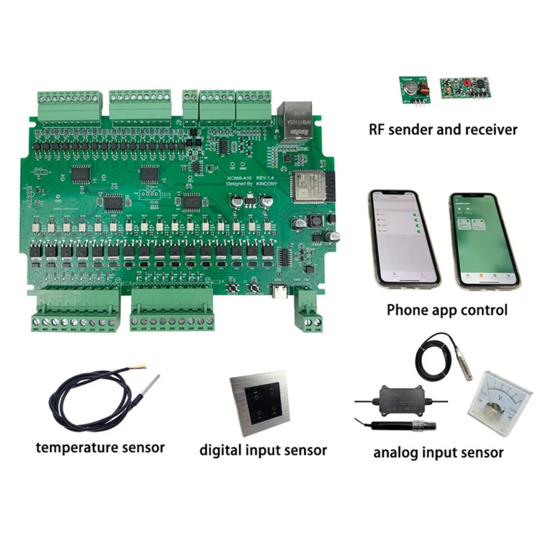 KinCony KC868-A16 ESP32 16CH Ethernet Relay Controller WiFi Smart Home DIY