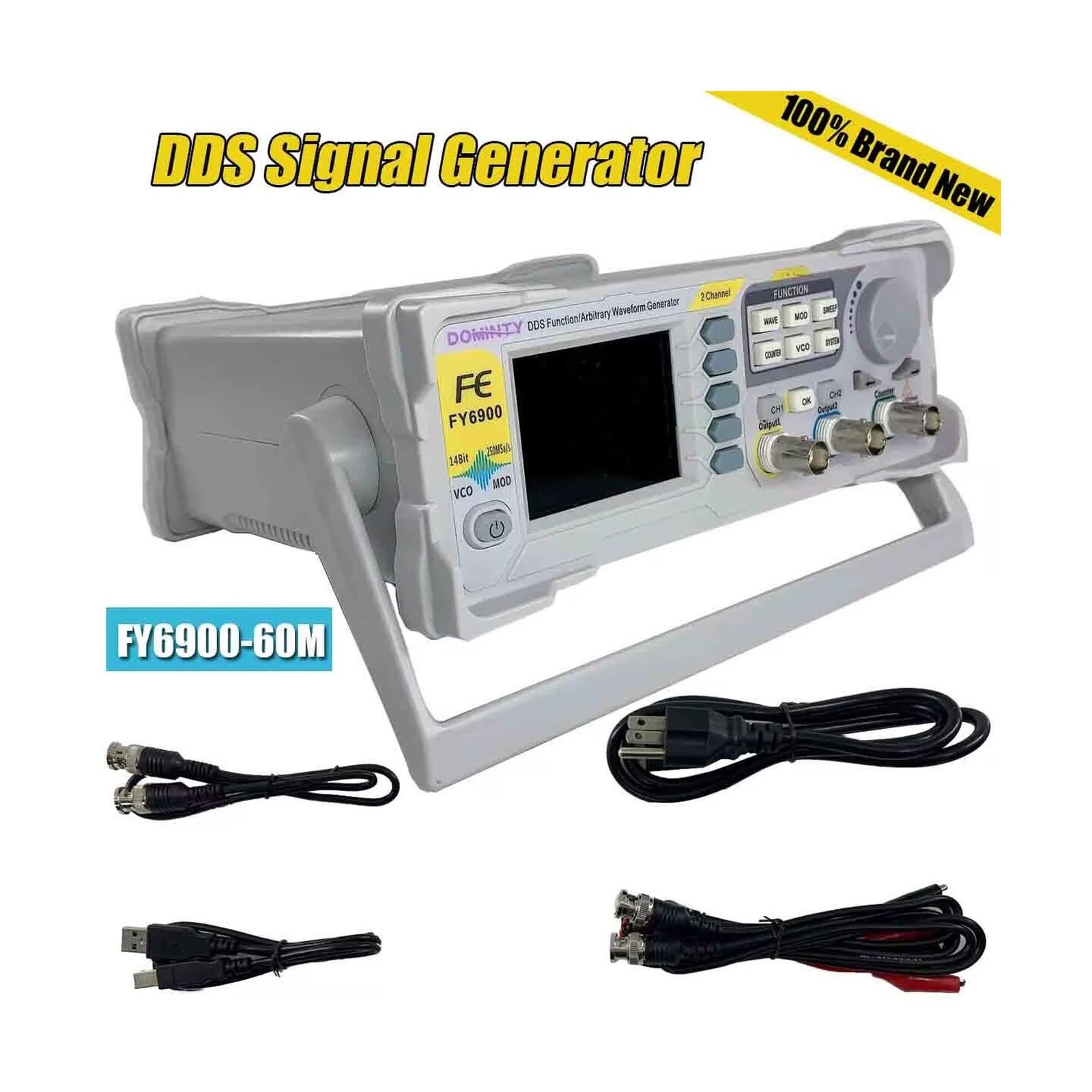 Function Generator AC100-240V FY6900 60MHz Double Channel DDS Function Arbitr…