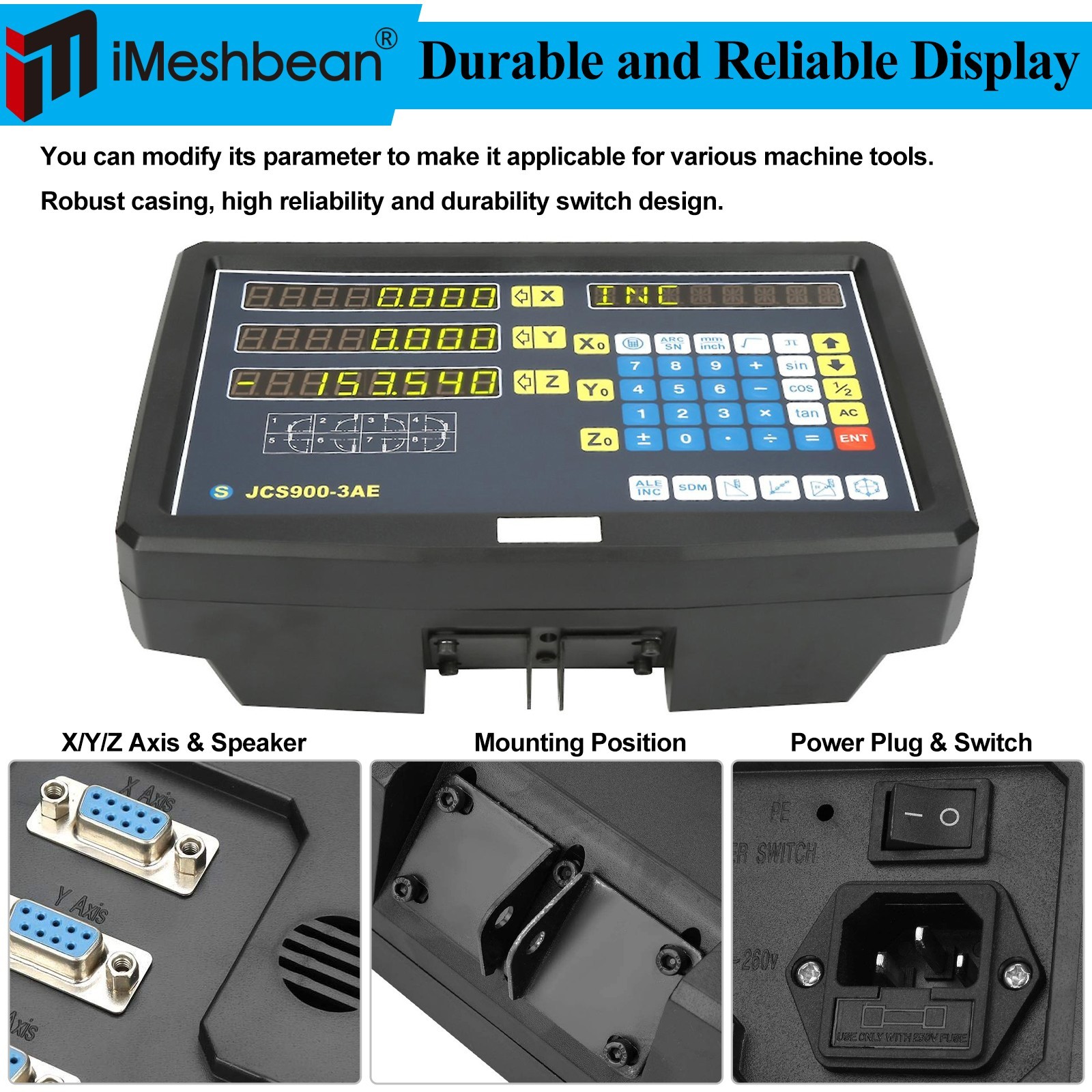 2/3 Axis Digital Readout Linear Scale DRO Display 5um for Bridgeport Mill Lathe