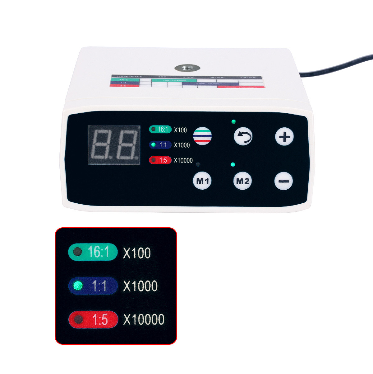 Dental Lab LED Brushless Electric Micro Motor 1:1/1:5/16:1 ISO-E type Connector