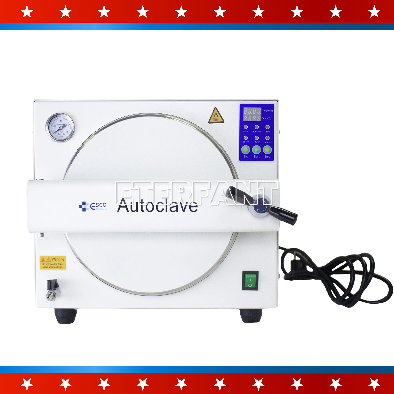 18/23L Class N/B Dental Autoclave Steam Sterilizer Medical Sterilization US