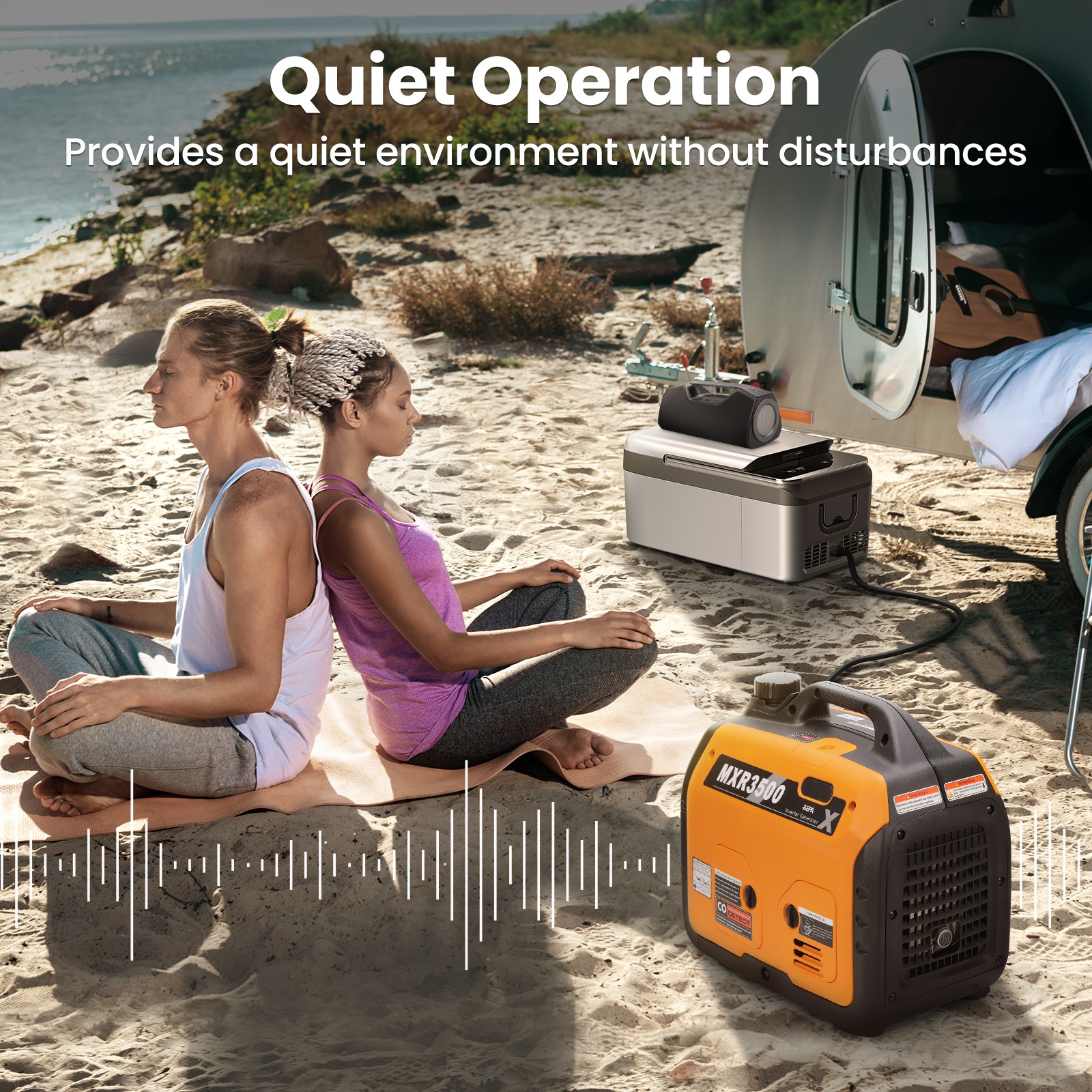 Super Quiet 3500-Watt Portable Inverter Generator Super Lightweight For Caravan