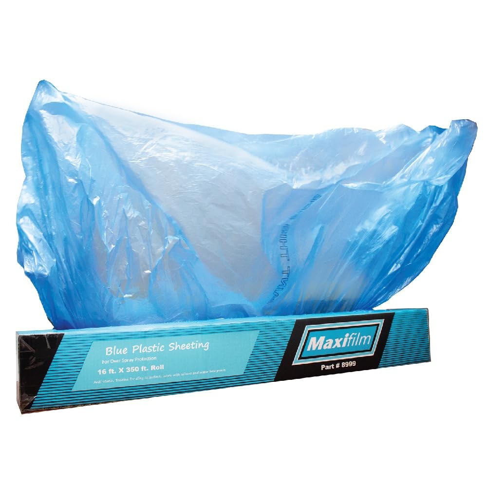 LAUCO MAXIFILM 16ft x 350 ft Roll of Blue Overspray Paintable Plastic Sheeting