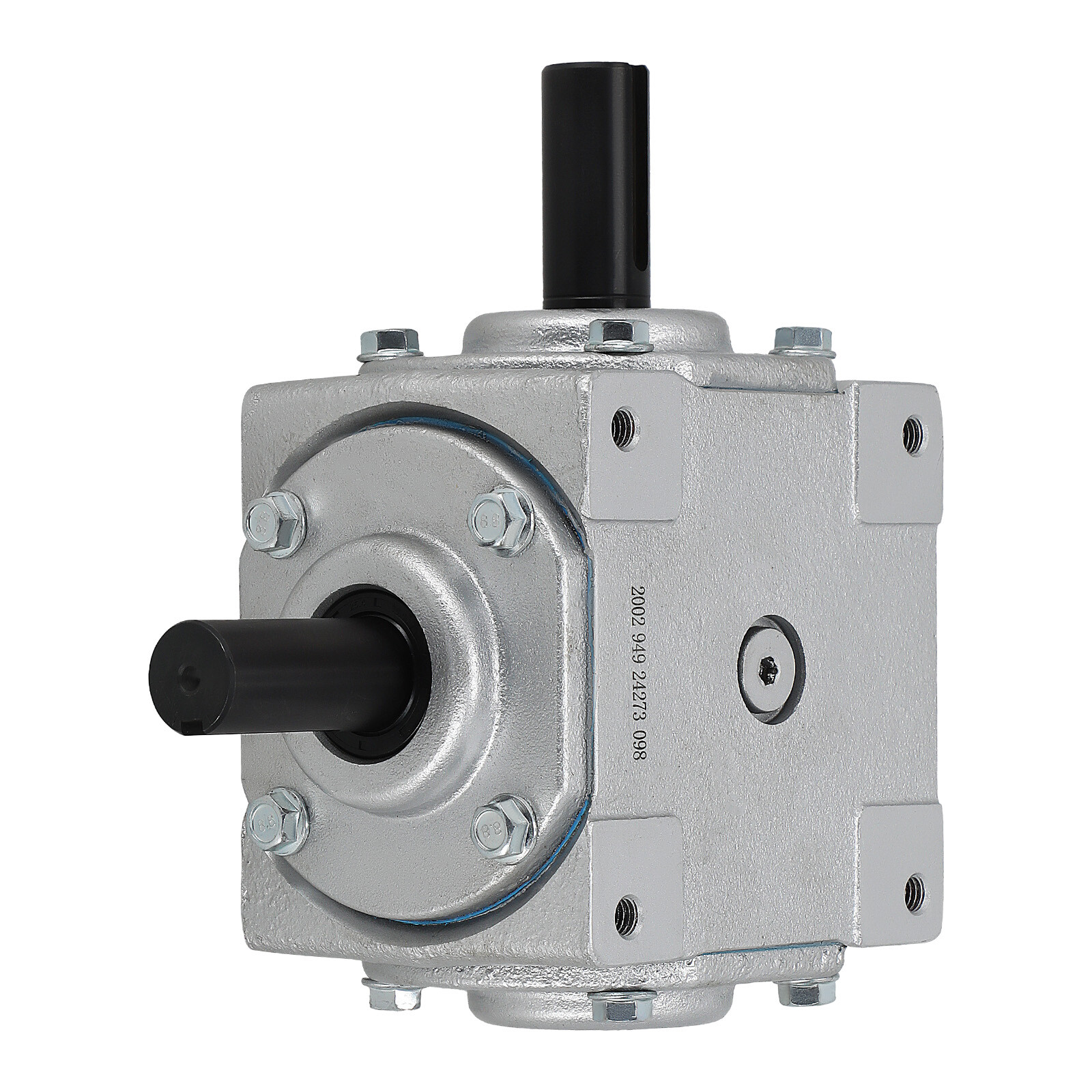 40 HP Right Angle Bevel Gearbox with 2 Keyed Shafts CW/CW 1:1