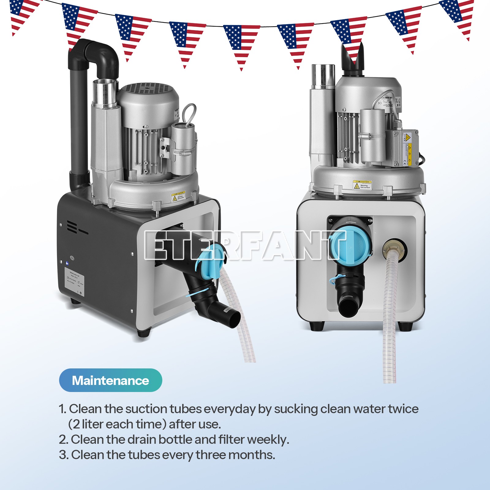 Dental Cart Delivery Unit With Air Compressor/Electric Suction Unit System US